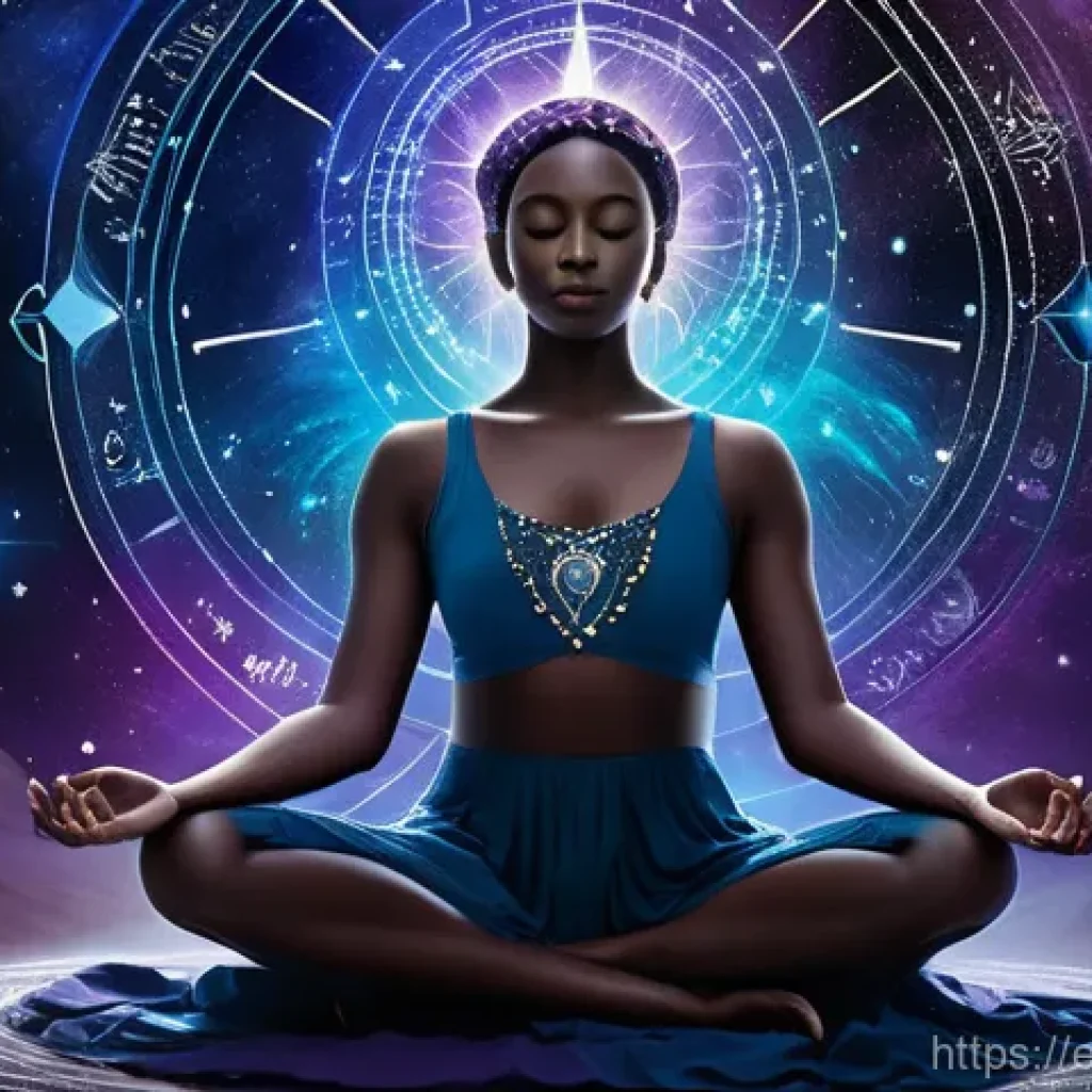 별자리와 차크라 - **Prompt: Cosmic Connection and Natal Chart Revelation**
A gender-neutral figure, appearing sere...