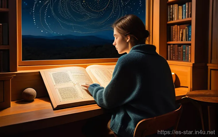 별자리와 점성학 기본 - **"A serene and thoughtful young adult, gender-neutral, with a gentle expression, is seated comforta...