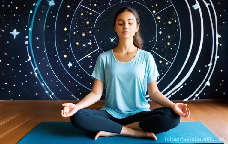 별자리와 명상 기술 - **Prompt 1: Cosmic Compassion and Self-Discovery**
    "A peaceful, gender-neutral young adult, dres...