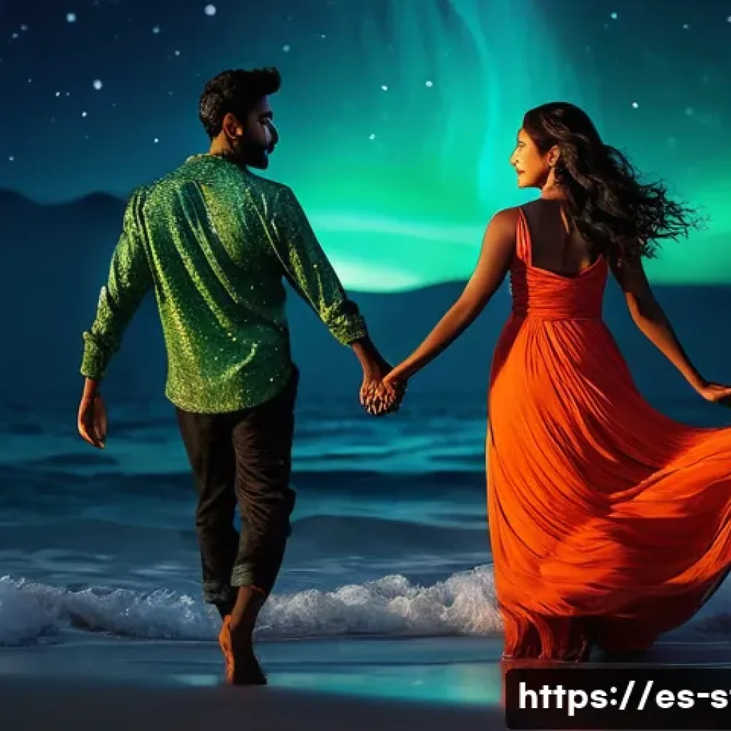 별자리별 연애 팁 - **The Cosmic Dance of Complementary Souls**
    A beautifully rendered scene of a diverse couple, on...