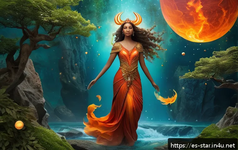 별자리와 자기 이해 - A vibrant, mystical representation of the four zodiac elements&mdash;fire, earth, air, and water&mdash;depicted ...