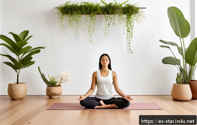 별자리와 에너지 힐링 - A harmonious indoor space bathed in natural light featuring lush green plants and earthy tones like ...